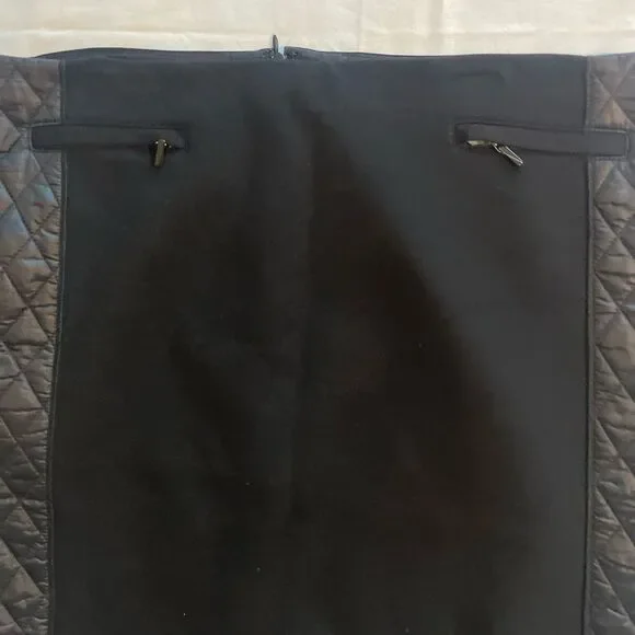 Worth New York Women's Black Padded Quilt Pencil Skirt Size 12 - Picture 2 of 5